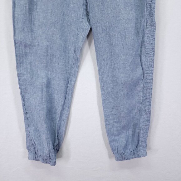 Athleta Cabo Linen Jogger Size 8 Pants Elastic Waist Drawstring Zip Pockets - Picture 12 of 13